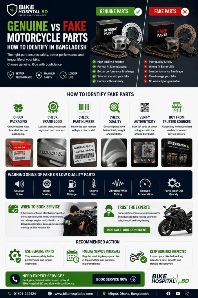 Genuine vs Fake Motorcycle Parts: How to Identify in Bangladesh