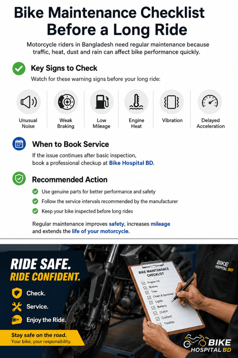 Bike maintenance checklist before a long ride in Bangladesh by Bike Hospital BD