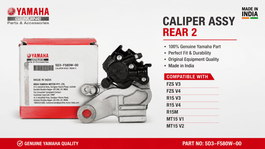 Caliper Assy Rear 2 Yamaha FZS V3, FZS V4, R15 V3, R15 V4, R15M, MT15 V1, MT15 V2 bike
