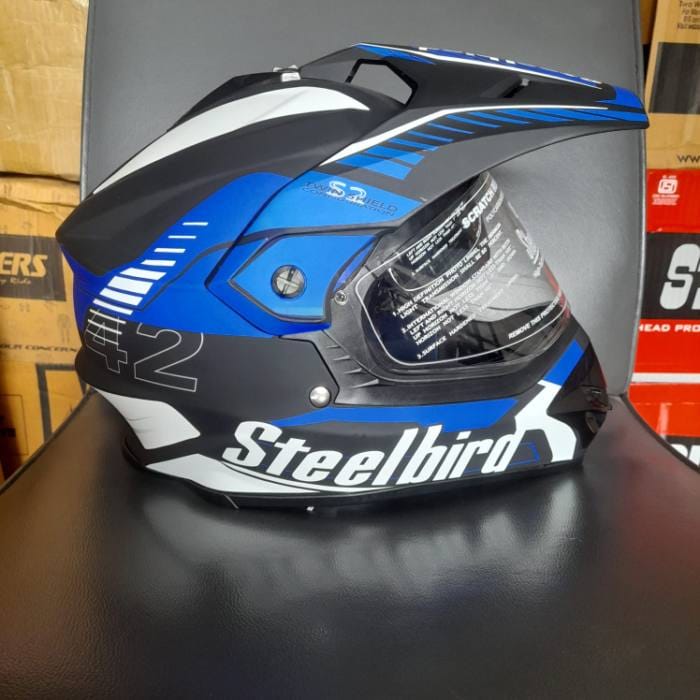 STEELBIRD SBH13 AIRBORNE BLUE BLACK - Image 2