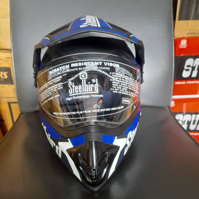 STEELBIRD SBH13 AIRBORNE BLUE BLACK - Image 3